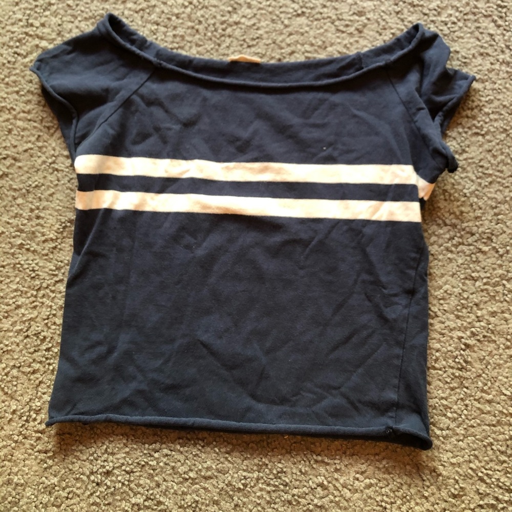 brandy melville navy boat neck top